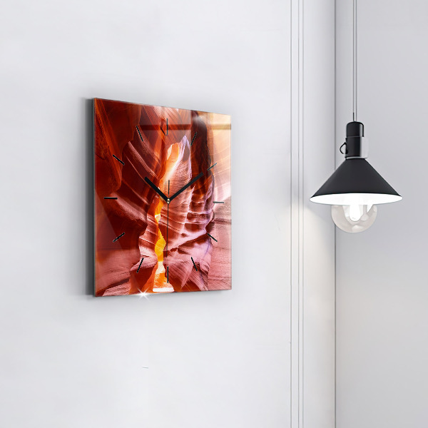 Ceas pătrat de perete din sticlă Canion de nisip