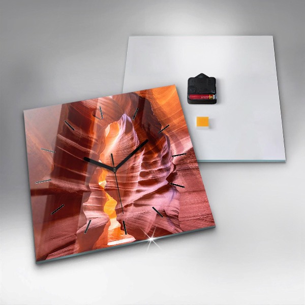 Ceas pătrat de perete din sticlă Canion de nisip