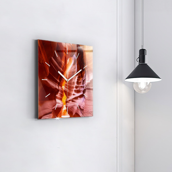 Ceas pătrat de perete din sticlă Canion de nisip