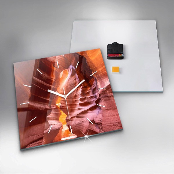 Ceas pătrat de perete din sticlă Canion de nisip