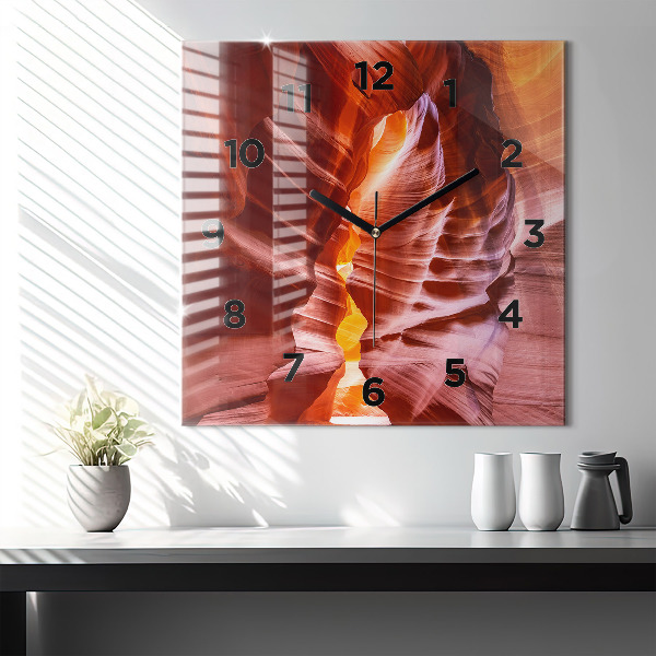 Ceas pătrat de perete din sticlă Canion de nisip