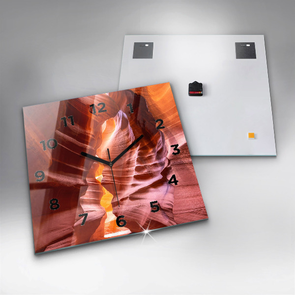 Ceas pătrat de perete din sticlă Canion de nisip