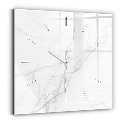 Ceas pătrat de perete din sticlă Marmură decorativă