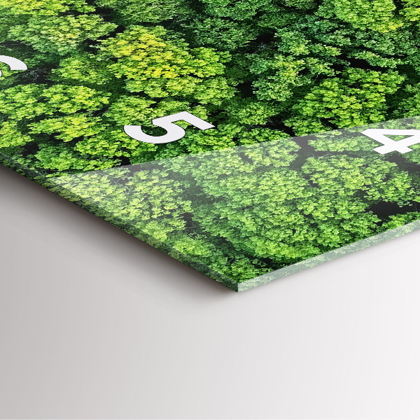 Ceas pătrat de perete din sticlă Pădure de sus