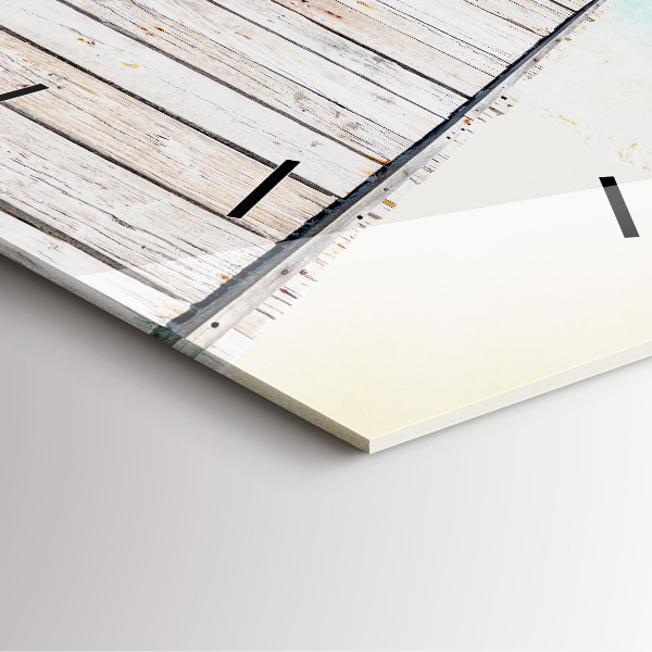 Ceas pătrat de perete din sticlă Insulă tropicală