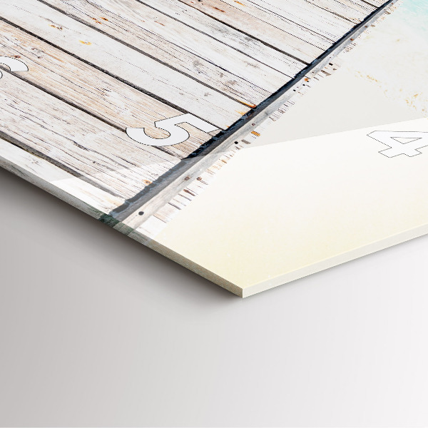 Ceas pătrat de perete din sticlă Insulă tropicală