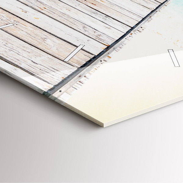 Ceas pătrat de perete din sticlă Insulă tropicală