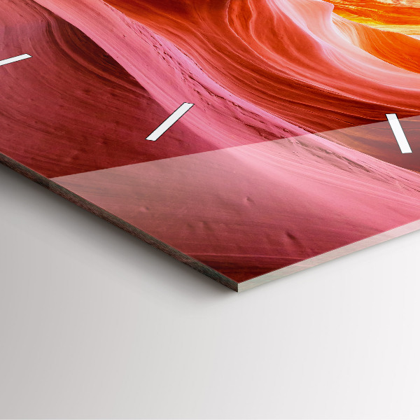 Ceas pătrat de perete din sticlă Canion