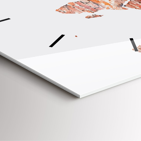 Ceas pătrat de perete din sticlă Hartă veche din cărămidă