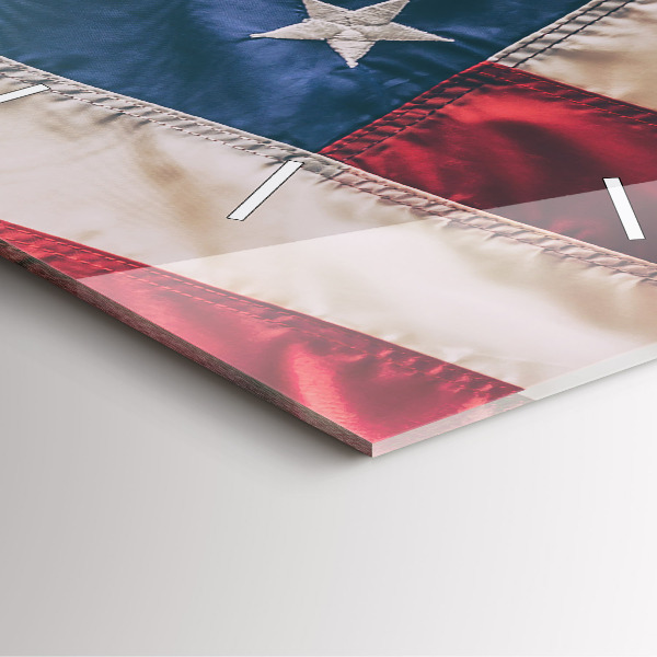 Ceas pătrat de perete din sticlă steag american