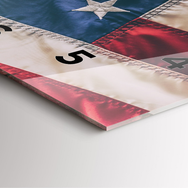 Ceas pătrat de perete din sticlă steag american