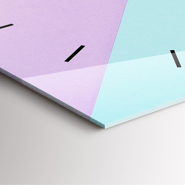 Ceas pătrat de perete din sticlă Model pastel