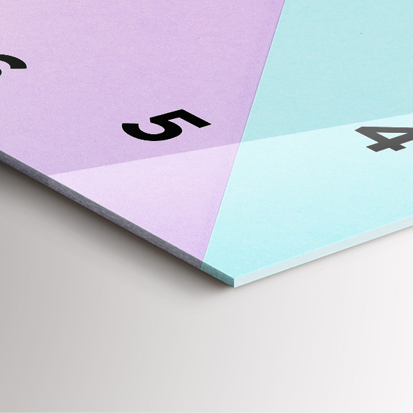 Ceas pătrat de perete din sticlă Model pastel