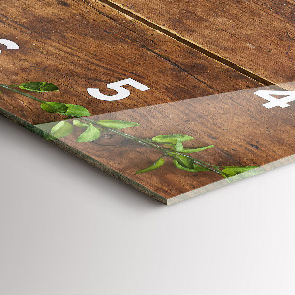 Ceas pătrat de perete din sticlă Lemn rustic