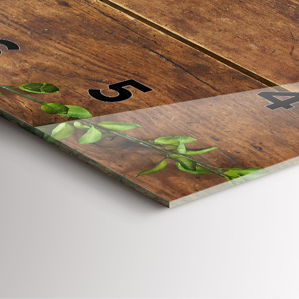 Ceas pătrat de perete din sticlă Lemn rustic