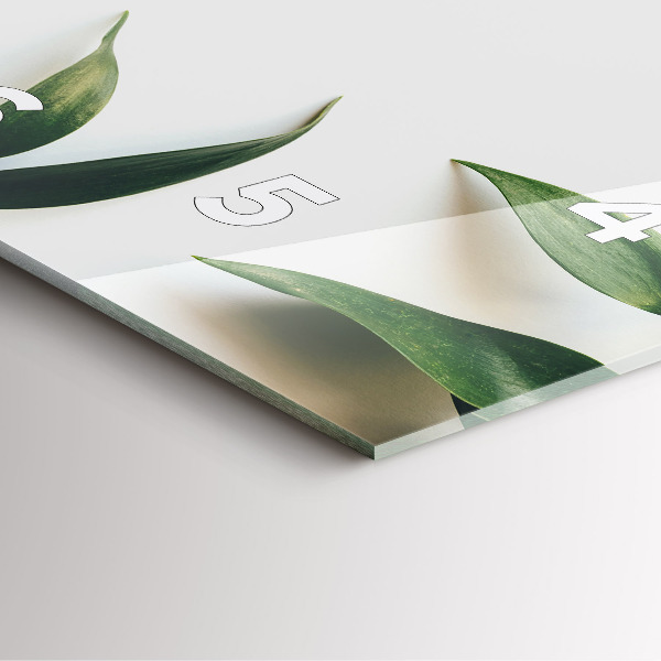 Ceas pătrat de perete din sticlă Rama de frunze