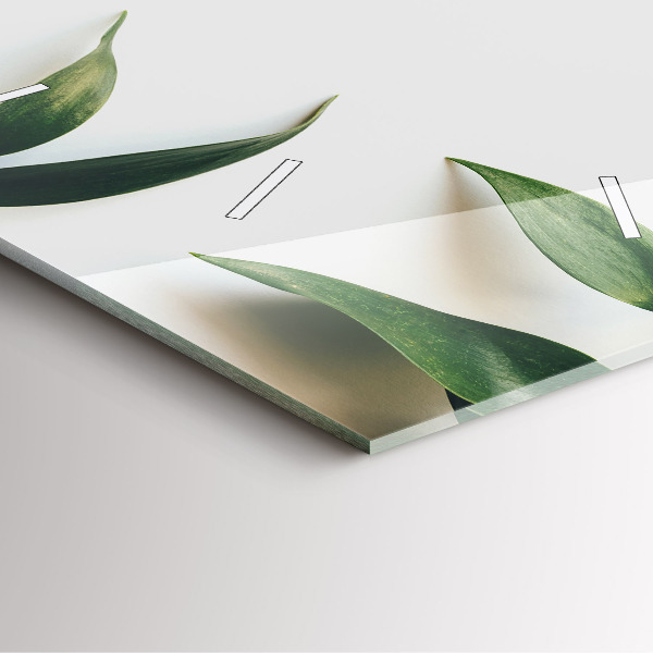 Ceas pătrat de perete din sticlă Rama de frunze