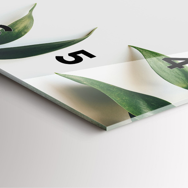 Ceas pătrat de perete din sticlă Rama de frunze