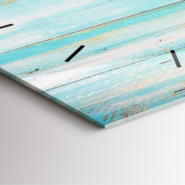 Ceas pătrat de perete din sticlă Placi albastre