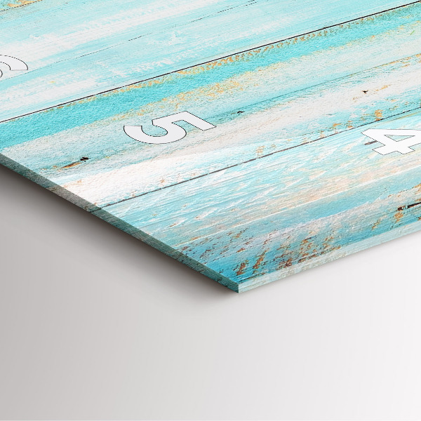 Ceas pătrat de perete din sticlă Placi albastre