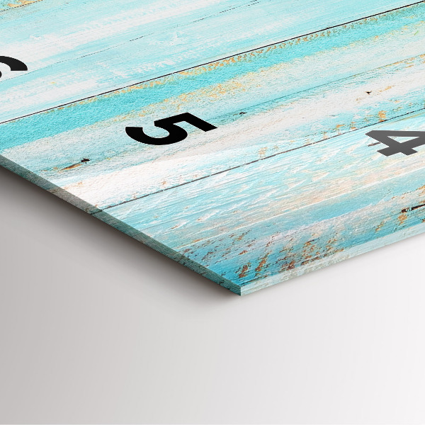 Ceas pătrat de perete din sticlă Placi albastre