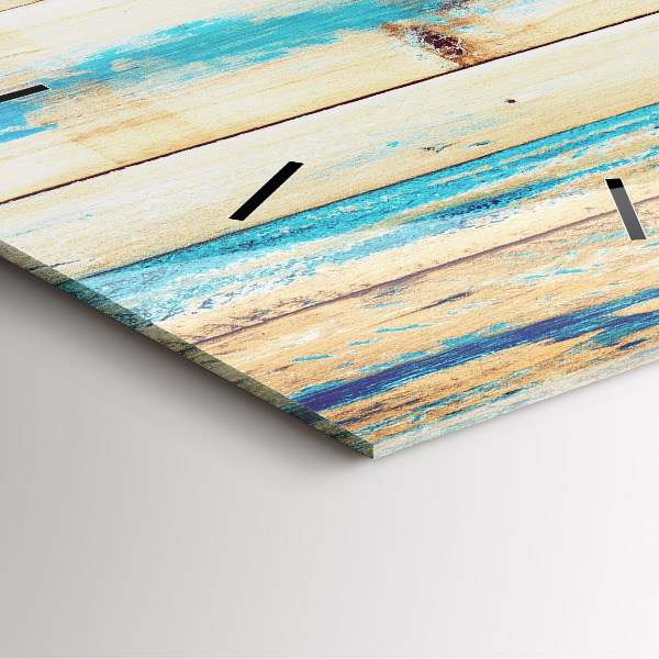 Ceas pătrat de perete din sticlă Lemn zgâriat