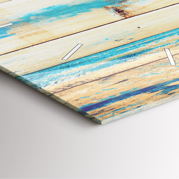 Ceas pătrat de perete din sticlă Lemn zgâriat