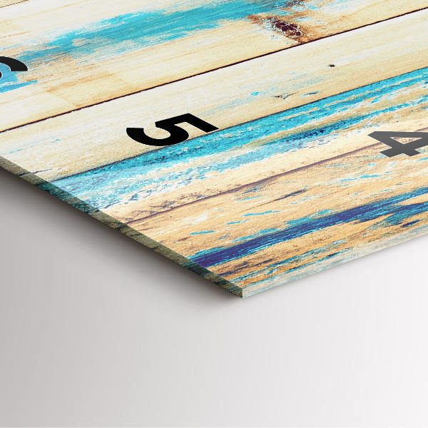 Ceas pătrat de perete din sticlă Lemn zgâriat