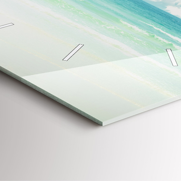 Ceas pătrat de perete din sticlă Peisaj maritim