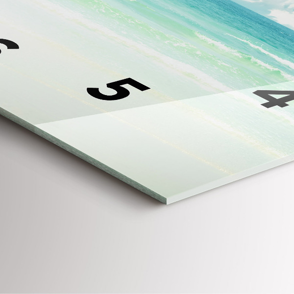 Ceas pătrat de perete din sticlă Peisaj maritim