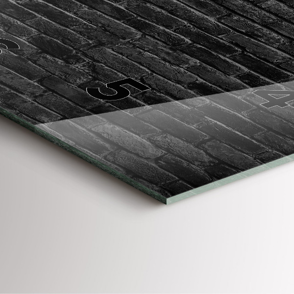 Ceas pătrat de perete din sticlă Zid de cărămidă închisă la culoare