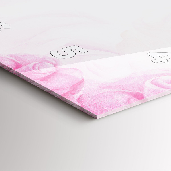 Ceas pătrat de perete din sticlă Trandafiri abstracti