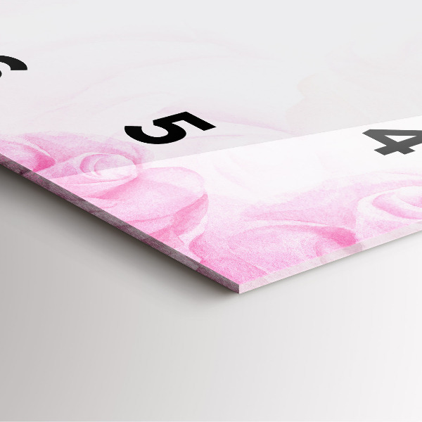 Ceas pătrat de perete din sticlă Trandafiri abstracti