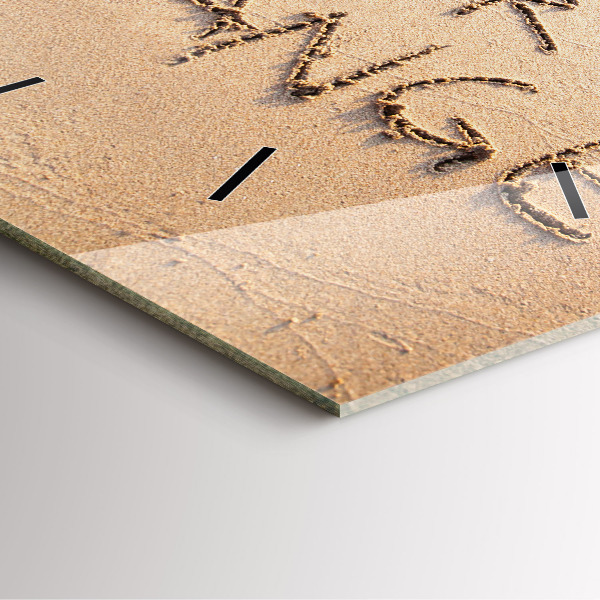 Ceas pătrat de perete din sticlă Citat de plajă