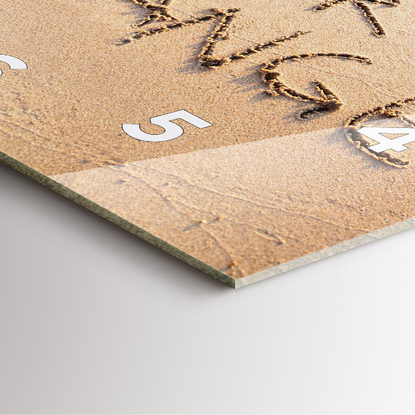 Ceas pătrat de perete din sticlă Citat de plajă