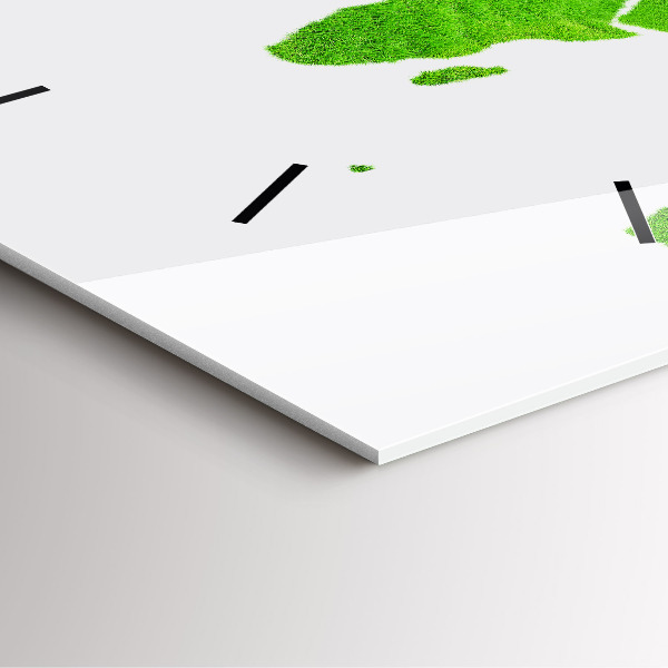 Ceas pătrat de perete din sticlă Harta cu iarba verde