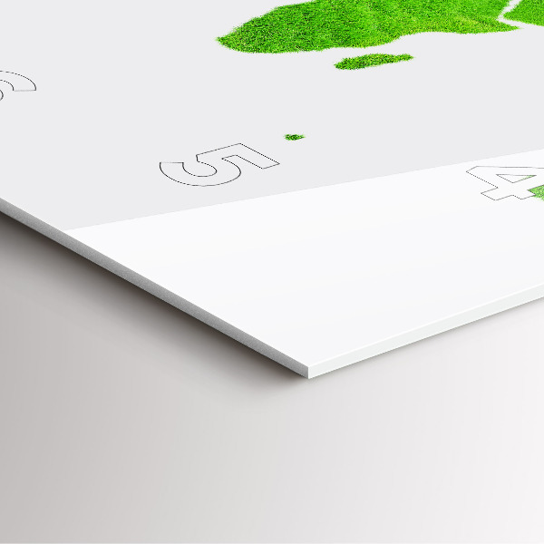 Ceas pătrat de perete din sticlă Harta cu iarba verde