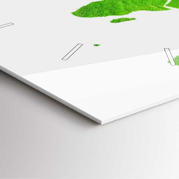 Ceas pătrat de perete din sticlă Harta cu iarba verde