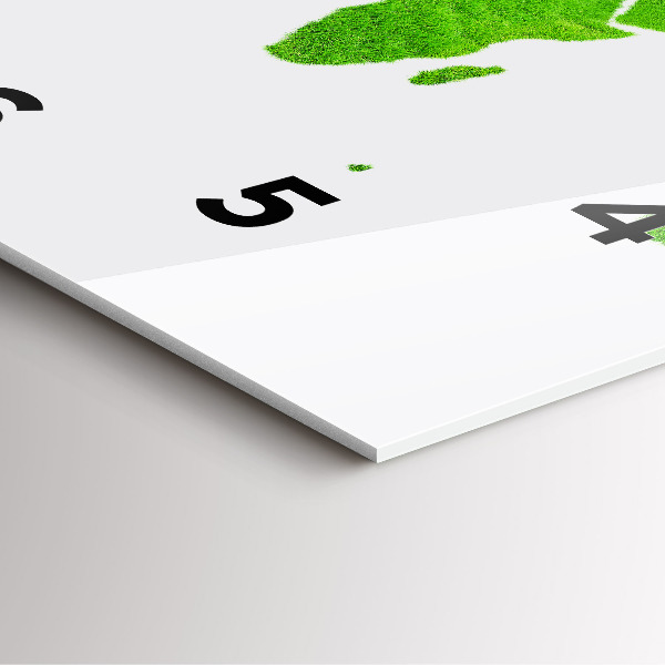 Ceas pătrat de perete din sticlă Harta cu iarba verde