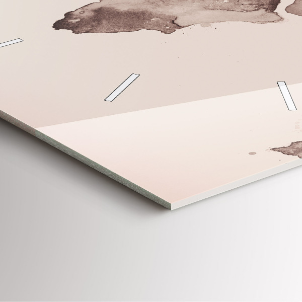 Ceas pătrat de perete din sticlă Harta lumii acuarela