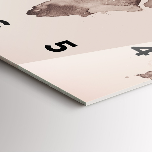 Ceas pătrat de perete din sticlă Harta lumii acuarela