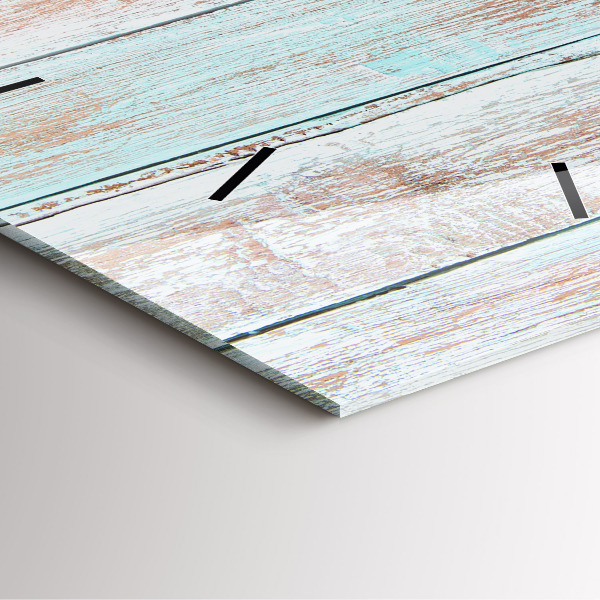 Ceas pătrat de perete din sticlă Lemn pastel