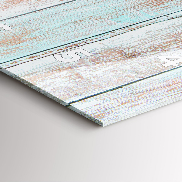 Ceas pătrat de perete din sticlă Lemn pastel