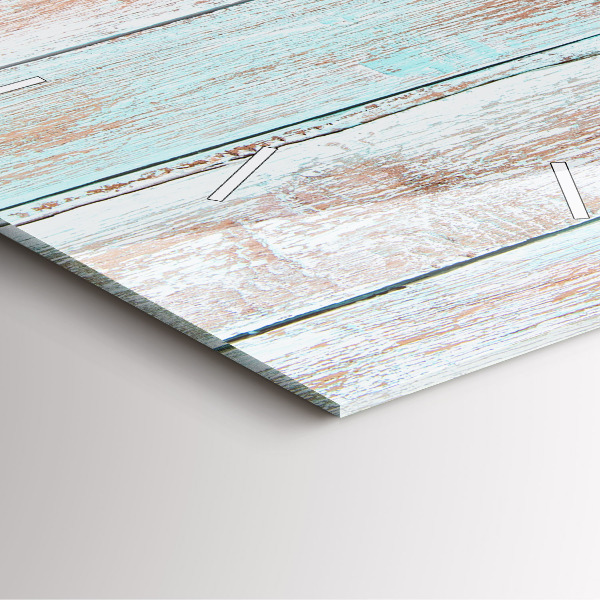 Ceas pătrat de perete din sticlă Lemn pastel