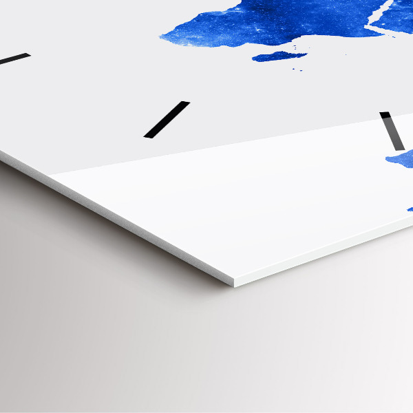 Ceas pătrat de perete din sticlă Harta lumii spațiale