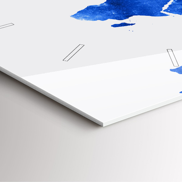 Ceas pătrat de perete din sticlă Harta lumii spațiale