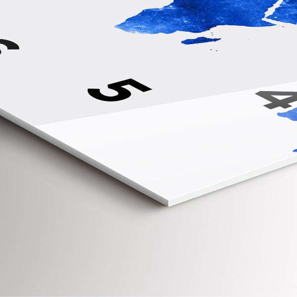 Ceas pătrat de perete din sticlă Harta lumii spațiale