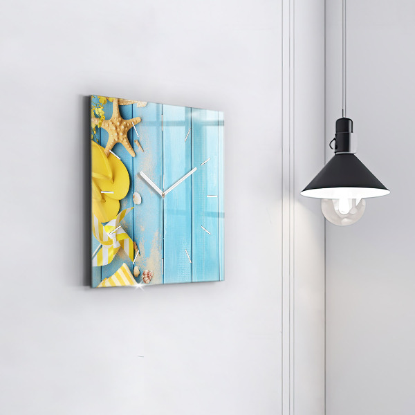 Ceas pătrat de perete din sticlă Accesorii și plăci de plajă