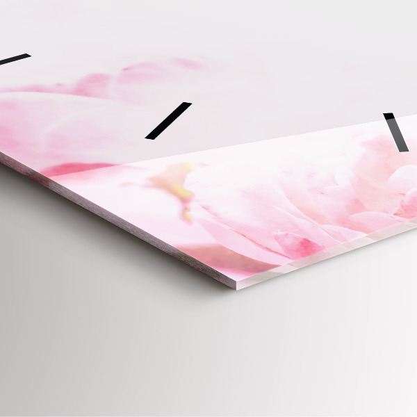 Ceas pătrat de perete din sticlă Flori înflorite