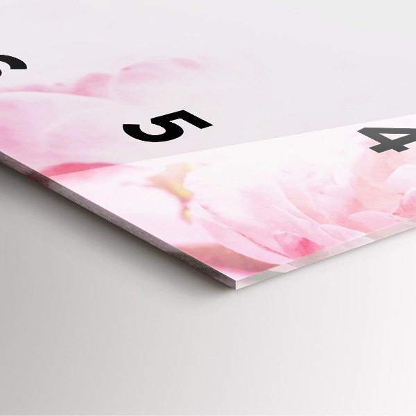 Ceas pătrat de perete din sticlă Flori înflorite